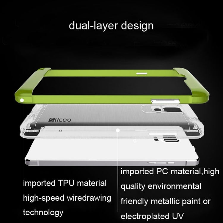 Slicoo Brushed Texture Electroplating Transparent Combination Case for Galaxy Note 4 / N910