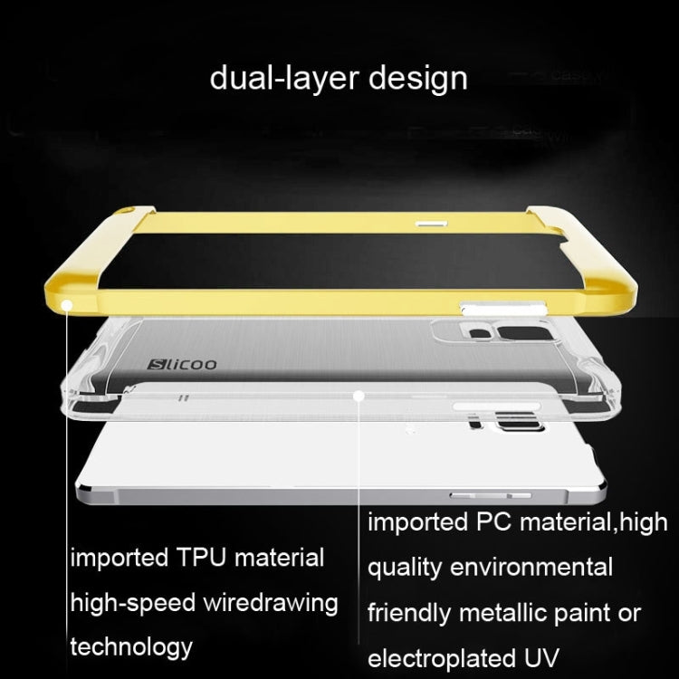 Slicoo Brushed Texture Electroplating Transparent Combination Case for Galaxy Note 4 / N910
