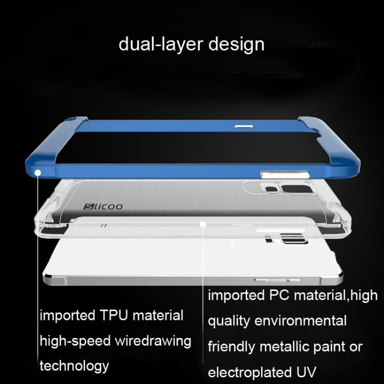 Slicoo Brushed Texture Electroplating Transparent Combination Case for Galaxy Note 4 / N910