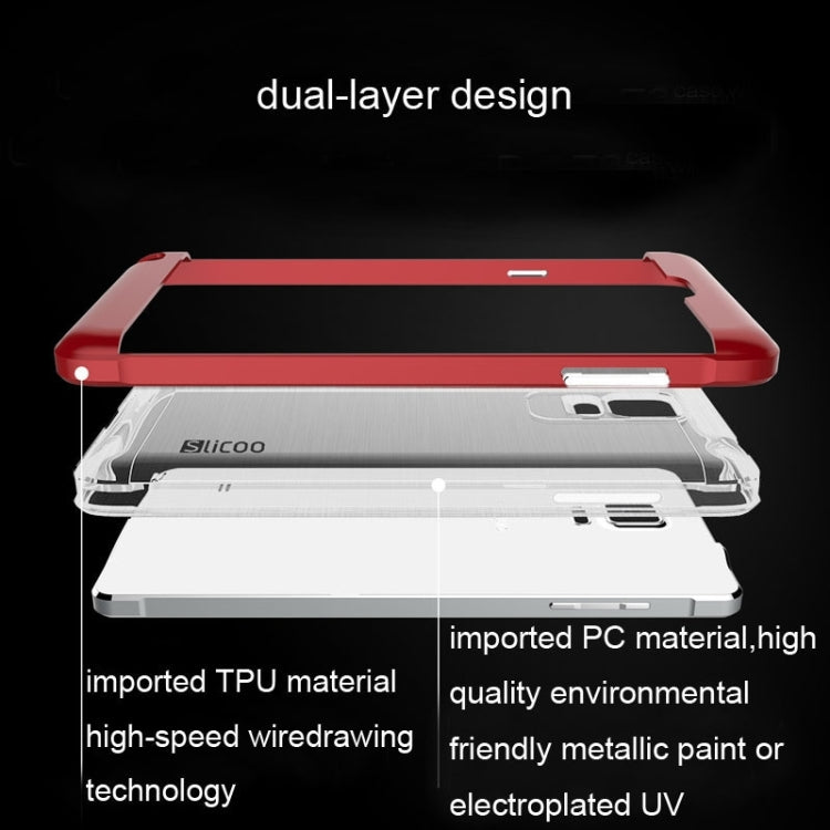 Slicoo Brushed Texture Electroplating Transparent Combination Case for Galaxy Note 4 / N910