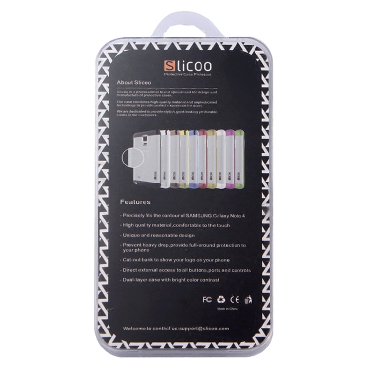 Slicoo Brushed Texture Electroplating Transparent Combination Case for Galaxy Note 4 / N910