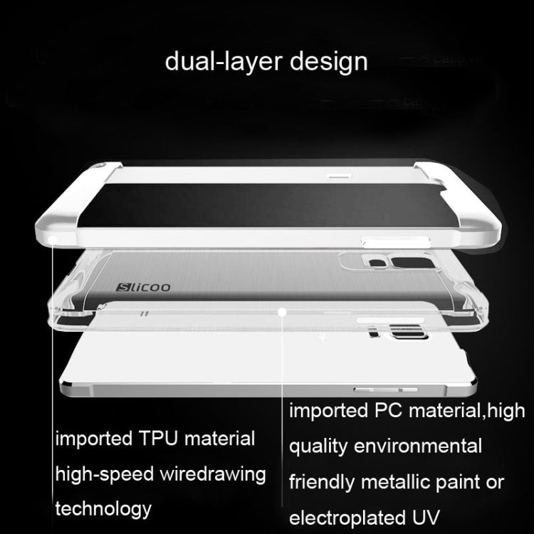 Slicoo Brushed Texture Electroplating Transparent Combination Case for Galaxy Note 4 / N910