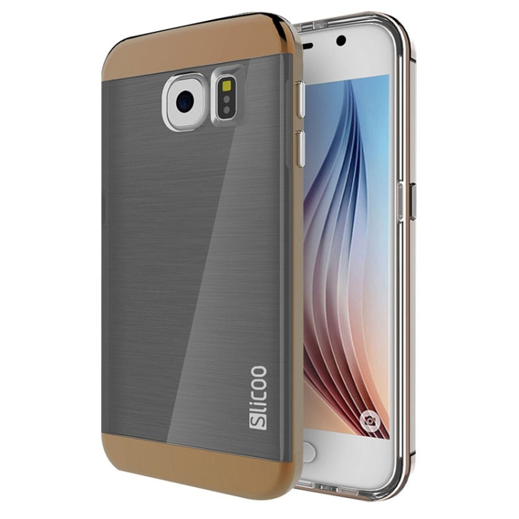 Slicoo for Galaxy S6 / G920 Brushed Texture Electroplating Combination Case