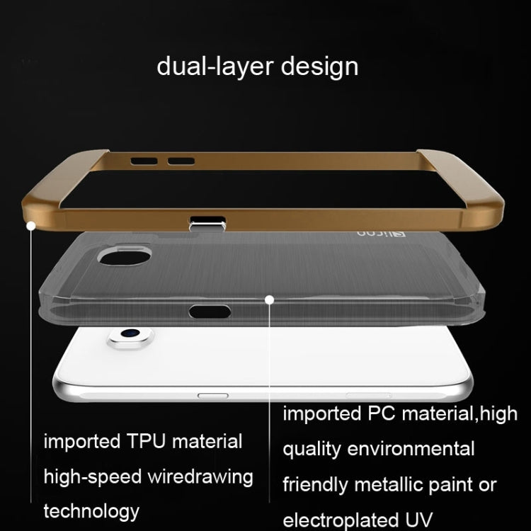Slicoo for Galaxy S6 / G920 Brushed Texture Electroplating Combination Case