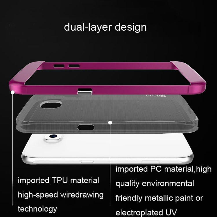 Slicoo for Galaxy S6 / G920 Brushed Texture Electroplating Combination Case