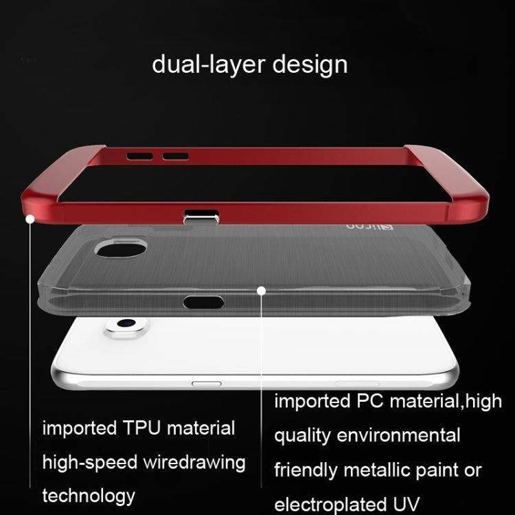 Slicoo for Galaxy S6 / G920 Brushed Texture Electroplating Combination Case