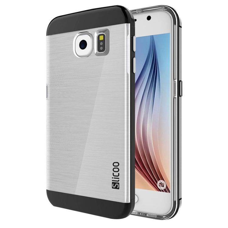 Slicoo for Galaxy S6 / G920 Brushed Texture Electroplating Transparenct Combination Case