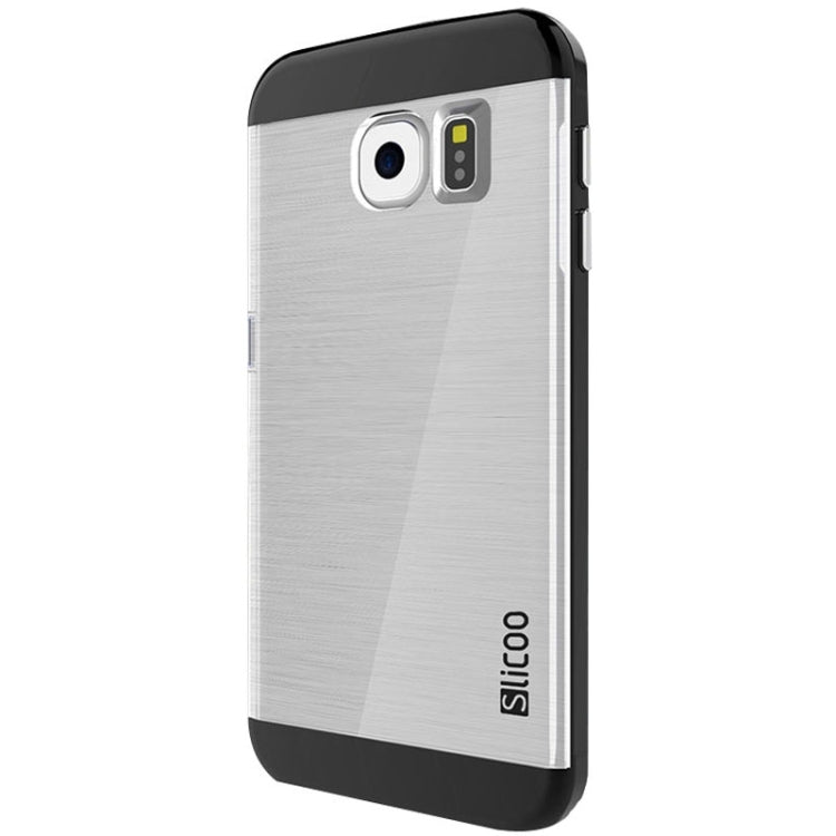 Slicoo for Galaxy S6 / G920 Brushed Texture Electroplating Transparenct Combination Case