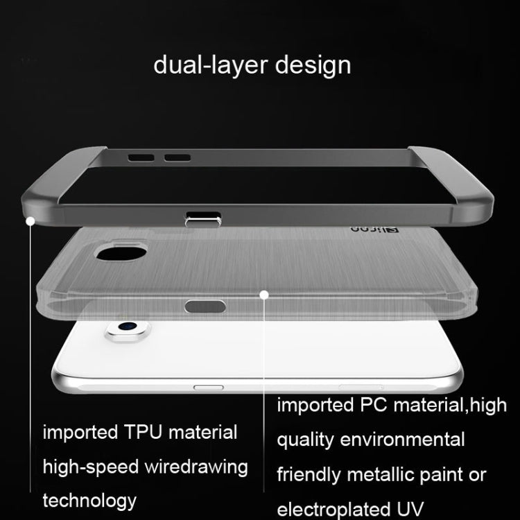 Slicoo for Galaxy S6 / G920 Brushed Texture Electroplating Transparenct Combination Case