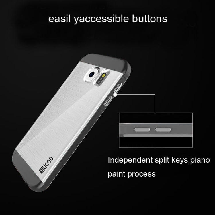 Slicoo for Galaxy S6 / G920 Brushed Texture Electroplating Transparenct Combination Case