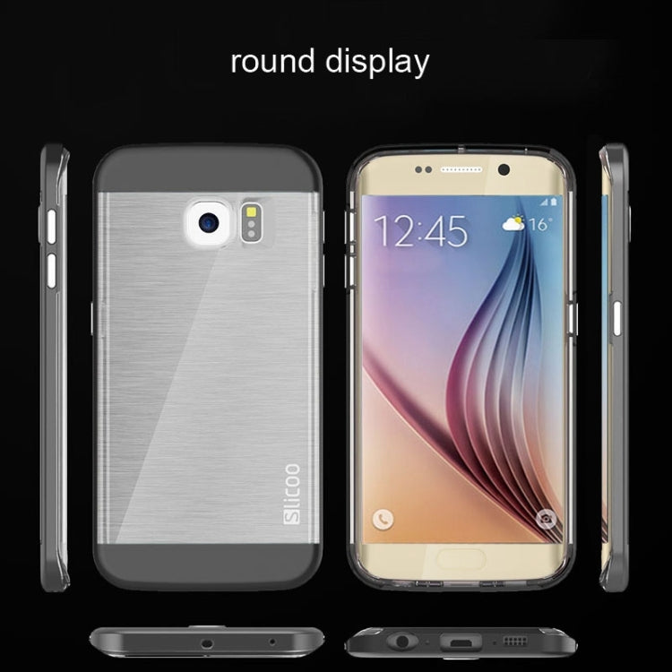 Slicoo for Galaxy S6 / G920 Brushed Texture Electroplating Transparenct Combination Case