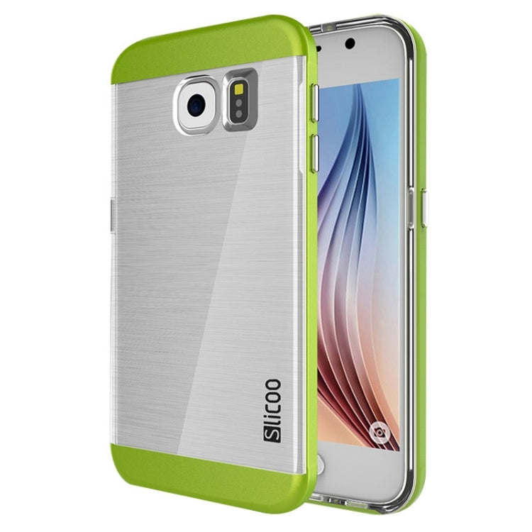 Slicoo for Galaxy S6 / G920 Brushed Texture Electroplating Transparenct Combination Case