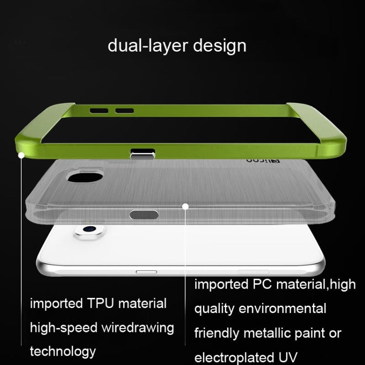 Slicoo for Galaxy S6 / G920 Brushed Texture Electroplating Transparenct Combination Case
