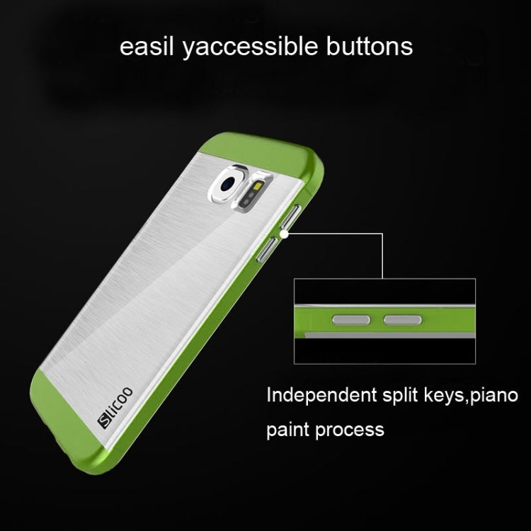 Slicoo for Galaxy S6 / G920 Brushed Texture Electroplating Transparenct Combination Case