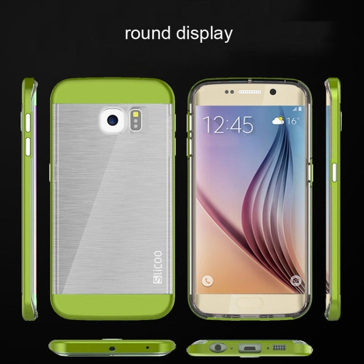 Slicoo for Galaxy S6 / G920 Brushed Texture Electroplating Transparenct Combination Case