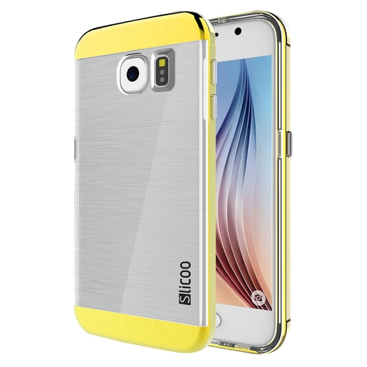 Slicoo for Galaxy S6 / G920 Brushed Texture Electroplating Transparenct Combination Case
