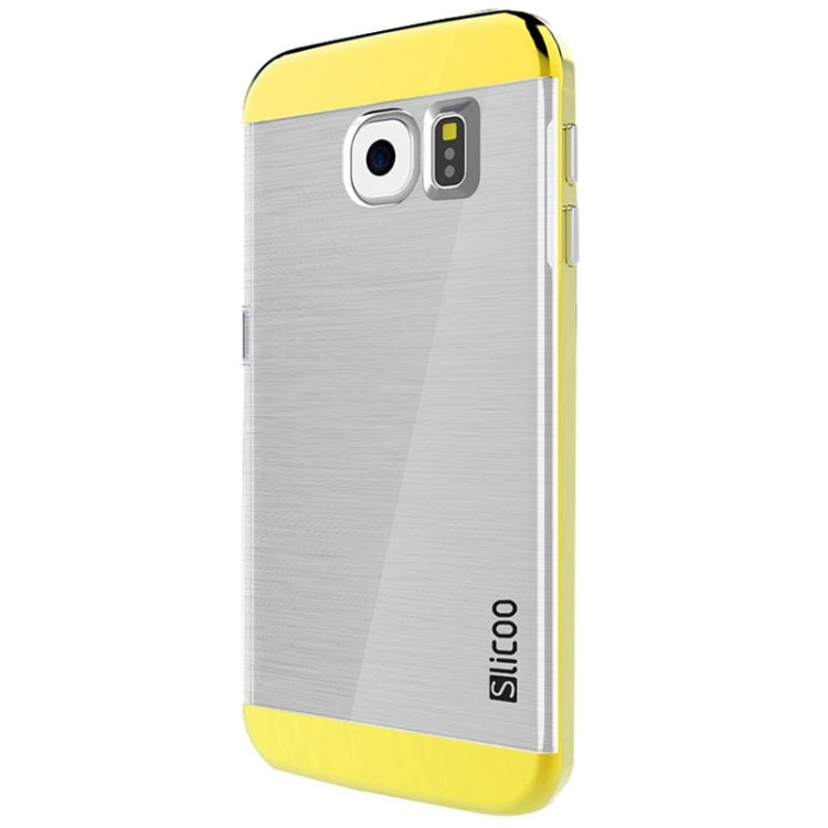 Slicoo for Galaxy S6 / G920 Brushed Texture Electroplating Transparenct Combination Case