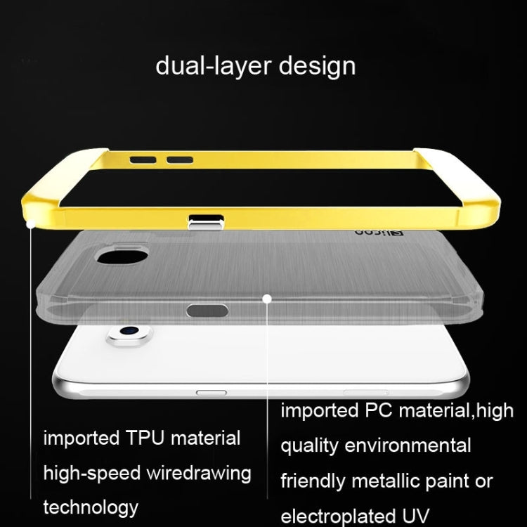 Slicoo for Galaxy S6 / G920 Brushed Texture Electroplating Transparenct Combination Case