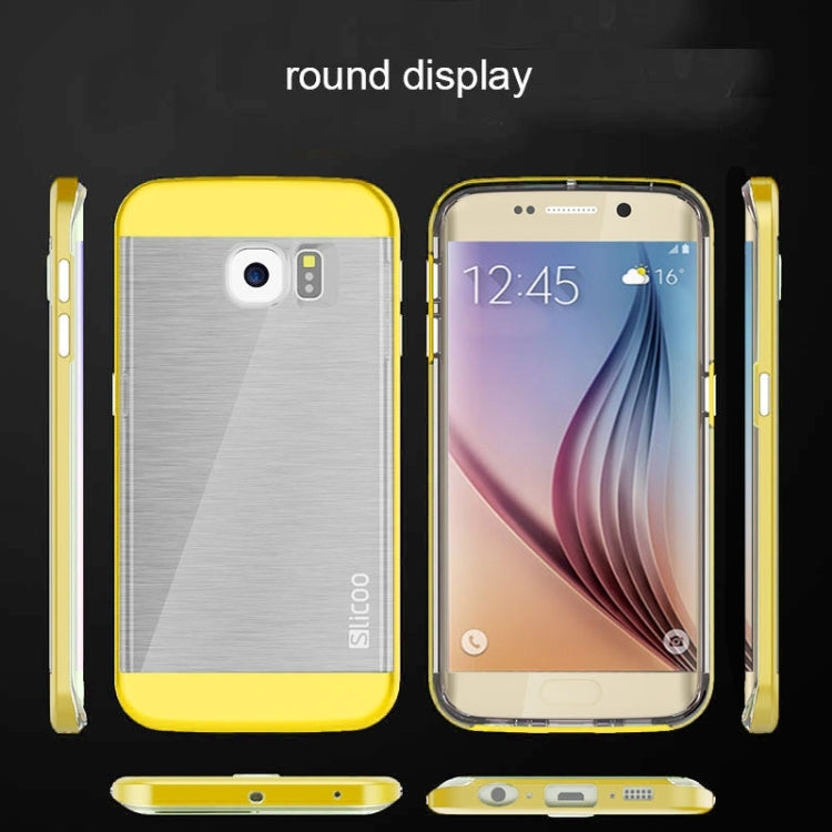 Slicoo for Galaxy S6 / G920 Brushed Texture Electroplating Transparenct Combination Case