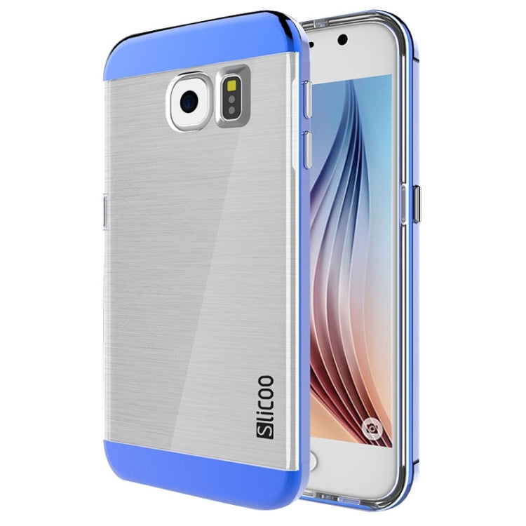 Slicoo for Galaxy S6 / G920 Brushed Texture Electroplating Transparenct Combination Case