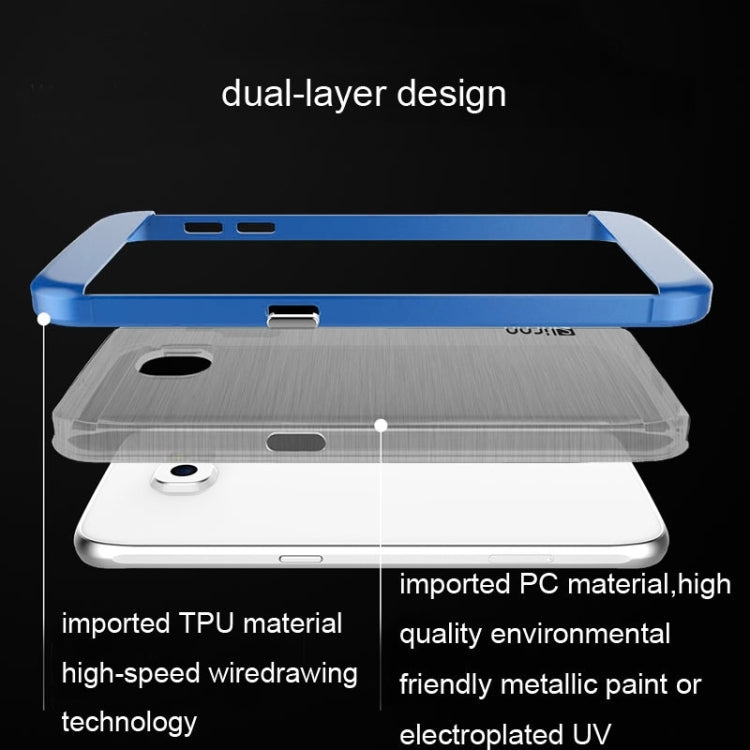 Slicoo for Galaxy S6 / G920 Brushed Texture Electroplating Transparenct Combination Case
