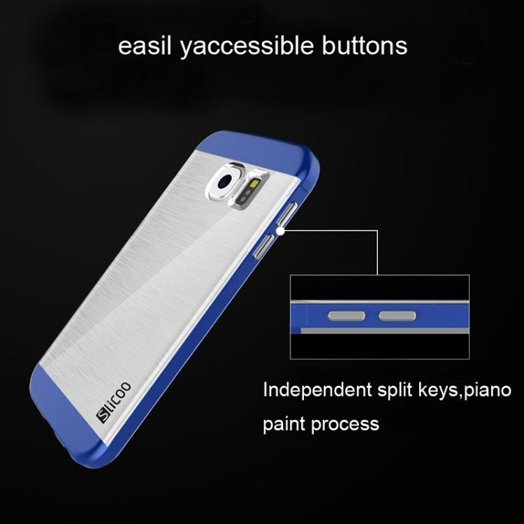 Slicoo for Galaxy S6 / G920 Brushed Texture Electroplating Transparenct Combination Case