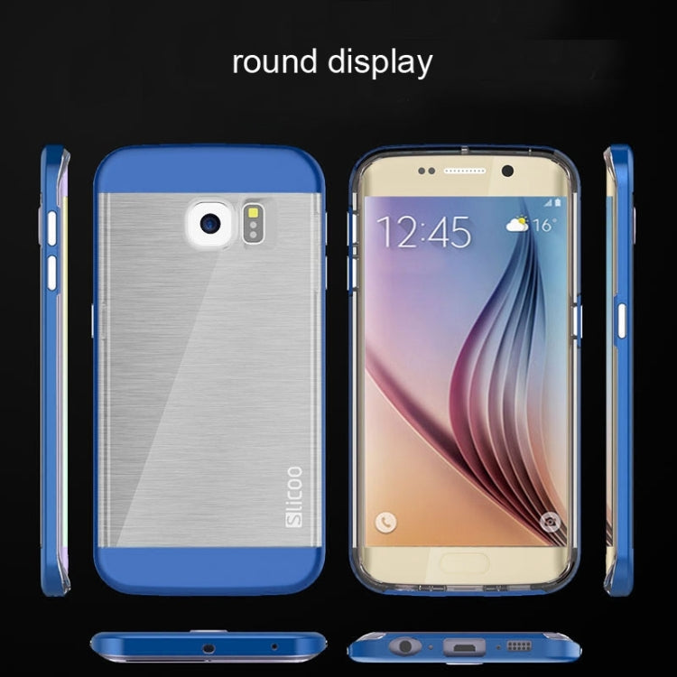 Slicoo for Galaxy S6 / G920 Brushed Texture Electroplating Transparenct Combination Case