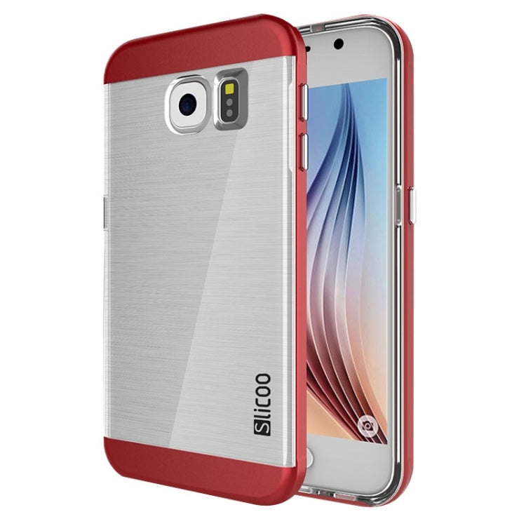 Slicoo for Galaxy S6 / G920 Brushed Texture Electroplating Transparenct Combination Case