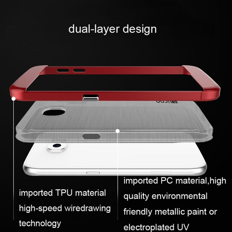 Slicoo for Galaxy S6 / G920 Brushed Texture Electroplating Transparenct Combination Case