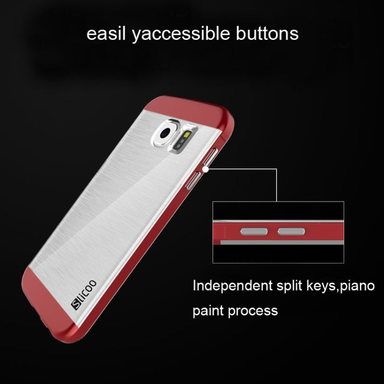 Slicoo for Galaxy S6 / G920 Brushed Texture Electroplating Transparenct Combination Case