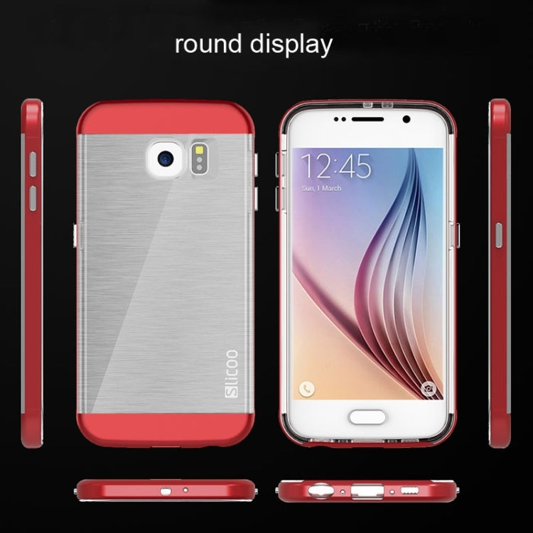 Slicoo for Galaxy S6 / G920 Brushed Texture Electroplating Transparenct Combination Case