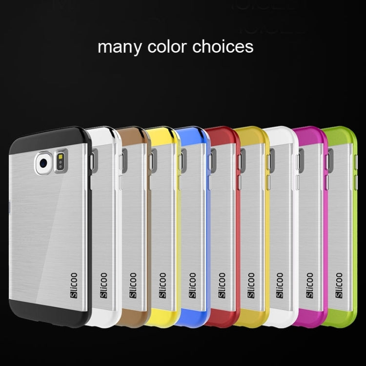 Slicoo for Galaxy S6 / G920 Brushed Texture Electroplating Transparenct Combination Case