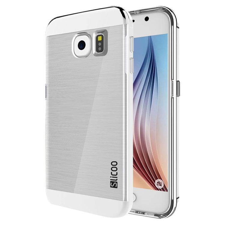 Slicoo for Galaxy S6 / G920 Brushed Texture Electroplating Transparenct Combination Case