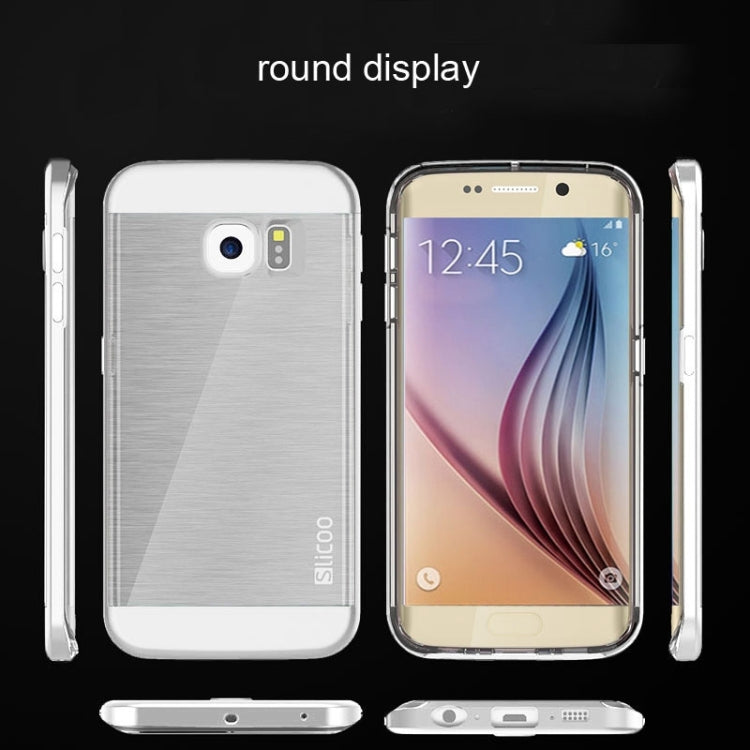 Slicoo for Galaxy S6 / G920 Brushed Texture Electroplating Transparenct Combination Case