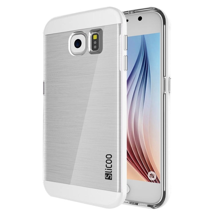Slicoo for Galaxy S6 / G920 Brushed Texture Electroplating Transparenct Combination Case