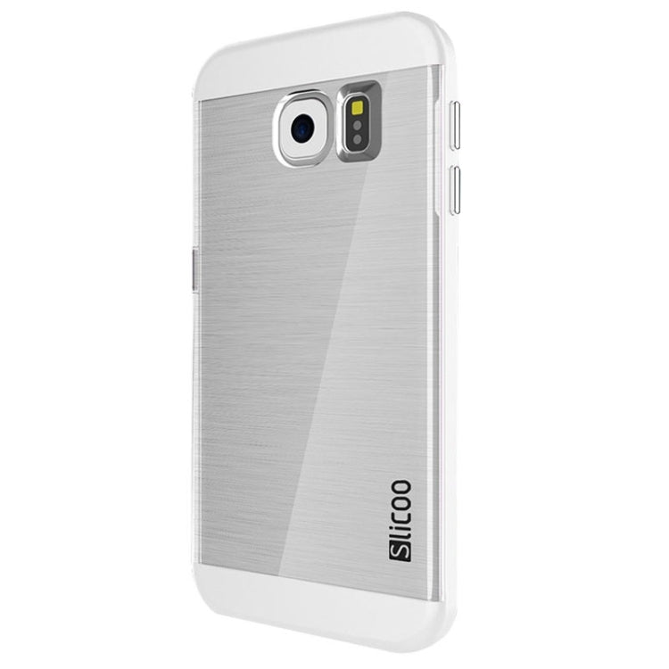 Slicoo for Galaxy S6 / G920 Brushed Texture Electroplating Transparenct Combination Case