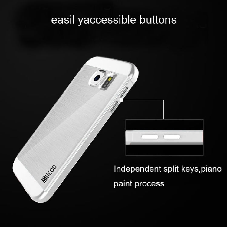Slicoo for Galaxy S6 / G920 Brushed Texture Electroplating Transparenct Combination Case