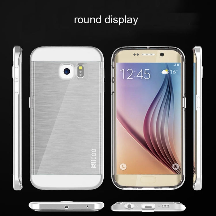 Slicoo for Galaxy S6 / G920 Brushed Texture Electroplating Transparenct Combination Case