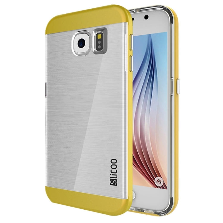 Slicoo for Galaxy S6 / G920 Brushed Texture Electroplating Transparenct Combination Case