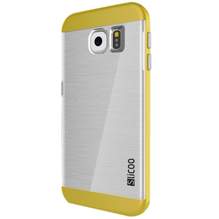 Slicoo for Galaxy S6 / G920 Brushed Texture Electroplating Transparenct Combination Case