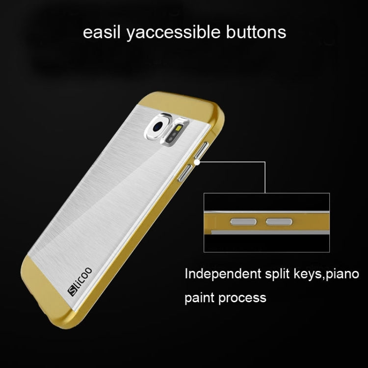 Slicoo for Galaxy S6 / G920 Brushed Texture Electroplating Transparenct Combination Case