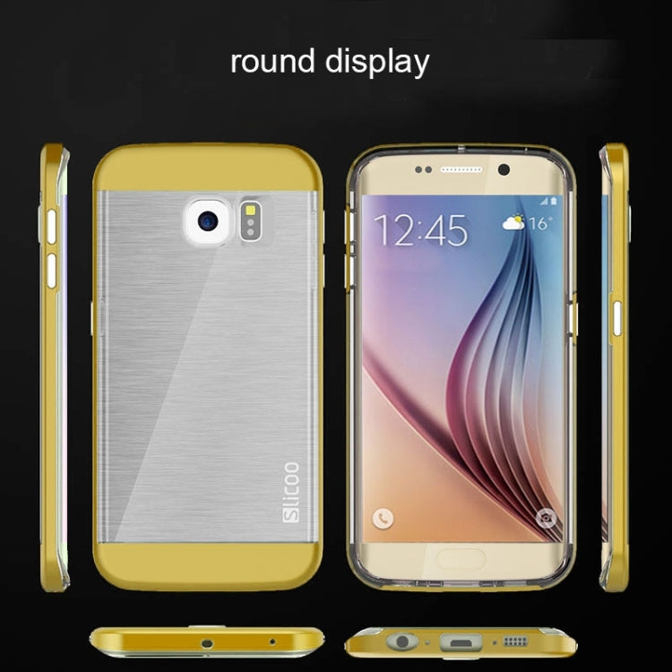 Slicoo for Galaxy S6 / G920 Brushed Texture Electroplating Transparenct Combination Case