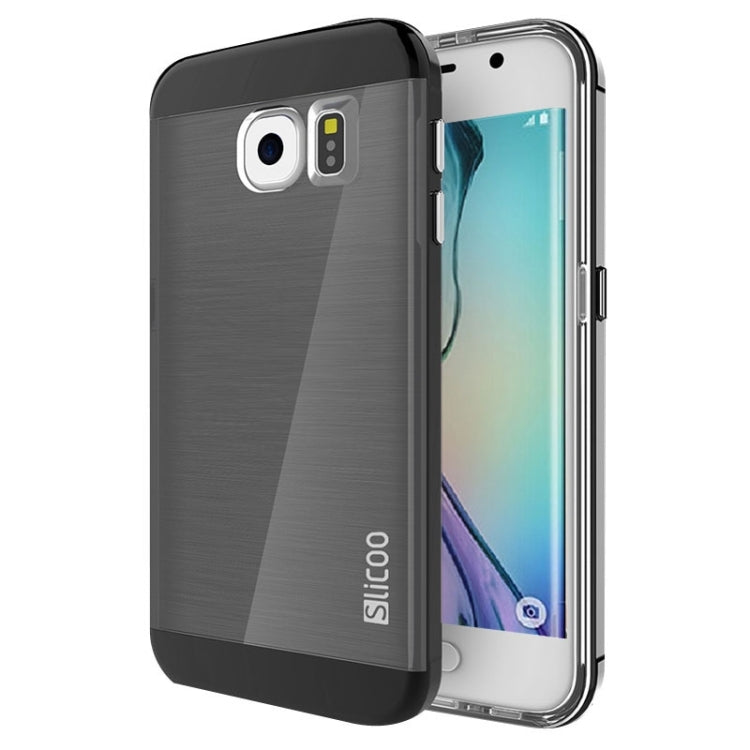 Slicoo for Galaxy S6 Edge / G925 Brushed Texture Electroplating Combination Case