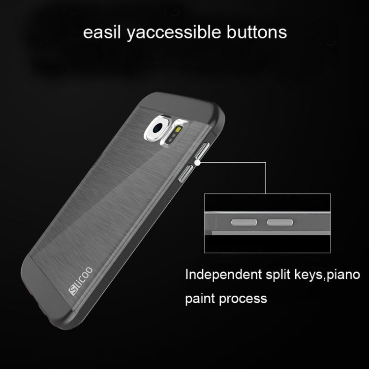 Slicoo for Galaxy S6 Edge / G925 Brushed Texture Electroplating Combination Case