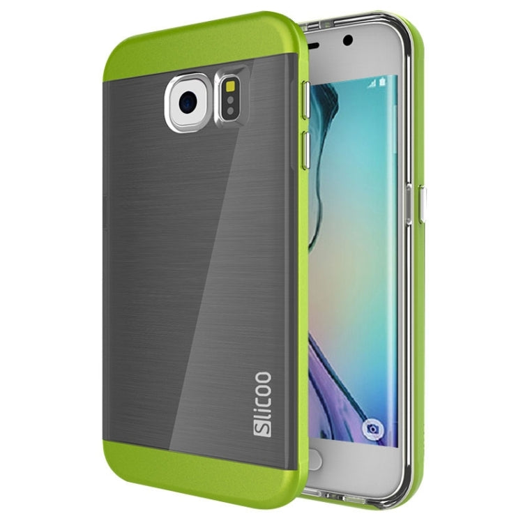 Slicoo for Galaxy S6 Edge / G925 Brushed Texture Electroplating Combination Case