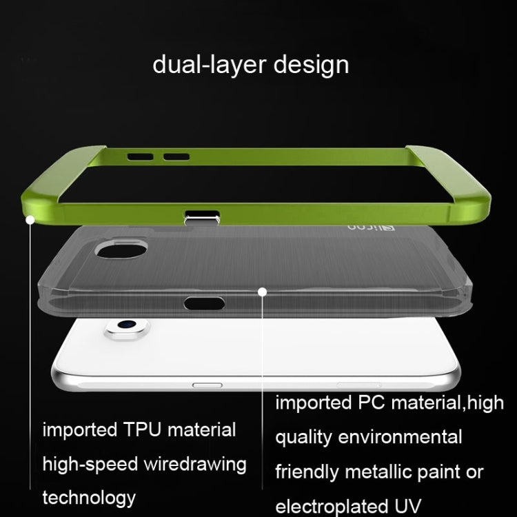 Slicoo for Galaxy S6 Edge / G925 Brushed Texture Electroplating Combination Case