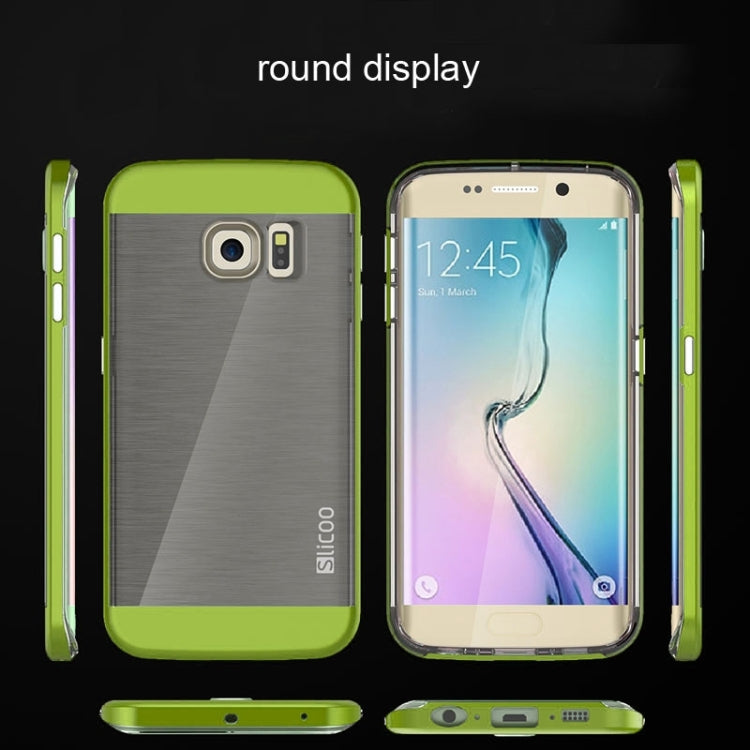 Slicoo for Galaxy S6 Edge / G925 Brushed Texture Electroplating Combination Case