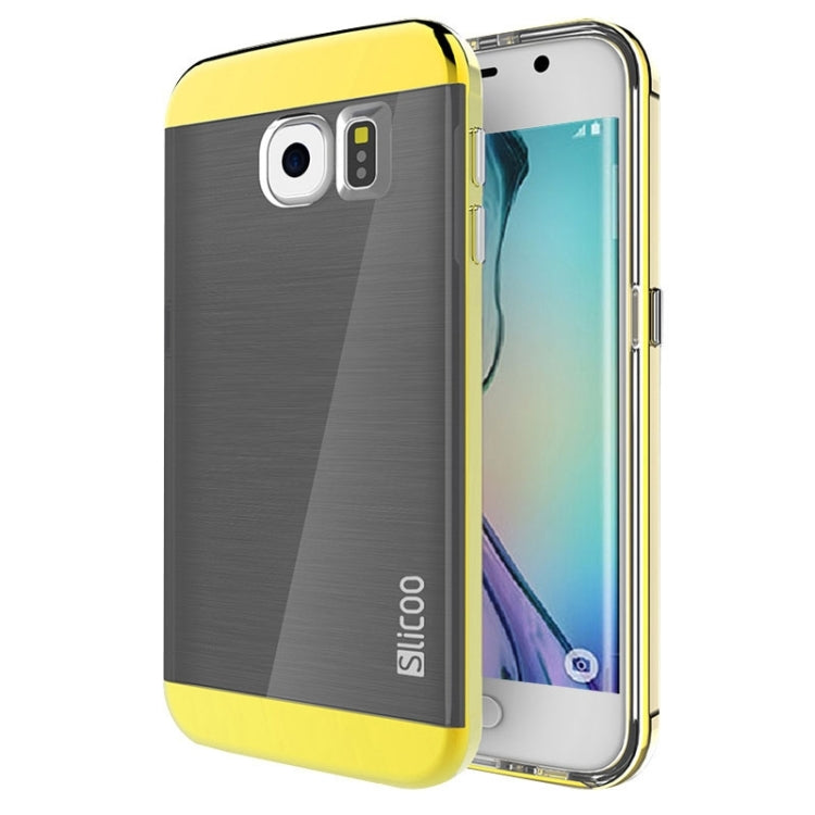 Slicoo for Galaxy S6 Edge / G925 Brushed Texture Electroplating Combination Case
