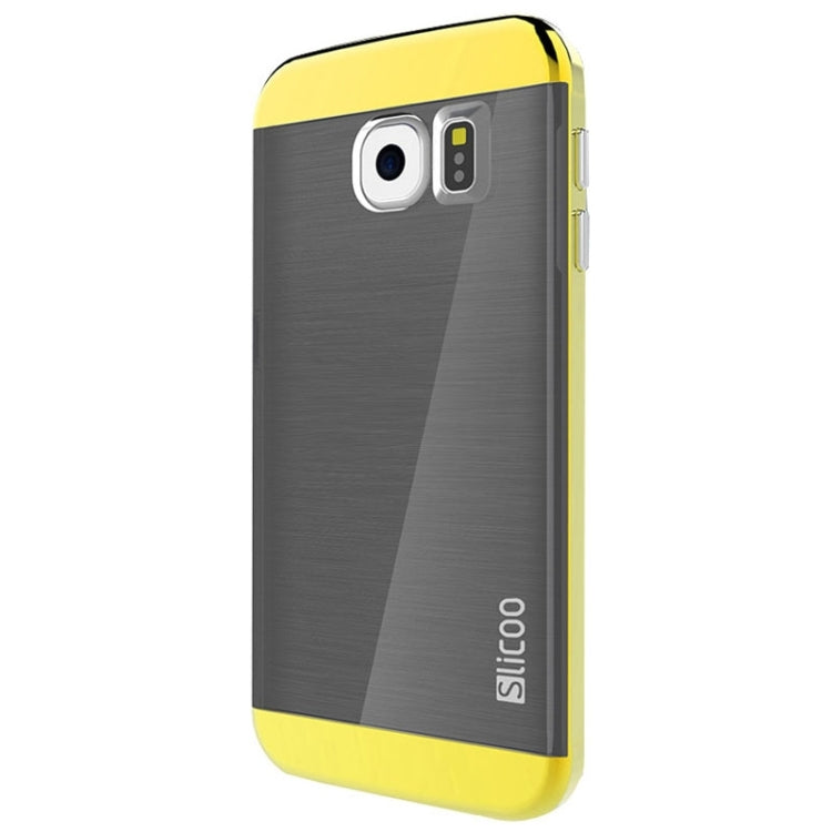 Slicoo for Galaxy S6 Edge / G925 Brushed Texture Electroplating Combination Case