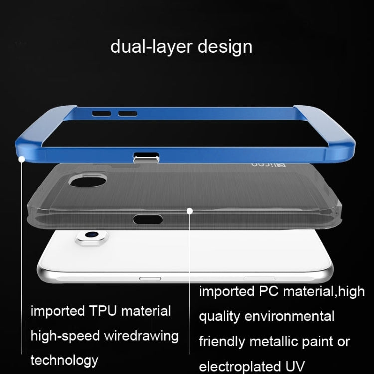 Slicoo for Galaxy S6 Edge / G925 Brushed Texture Electroplating Combination Case